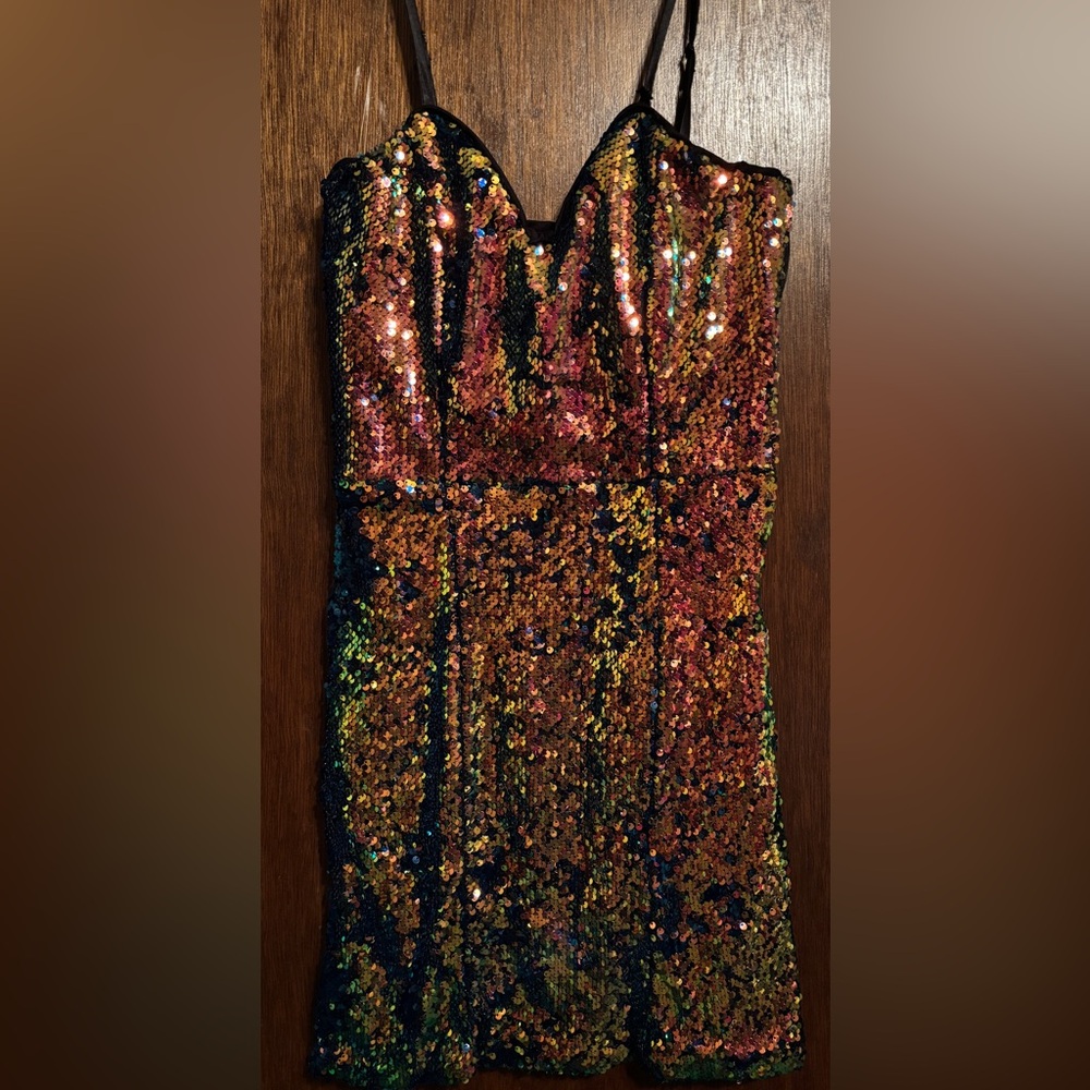 Crystal Doll Multicolor Sequin Club Dress